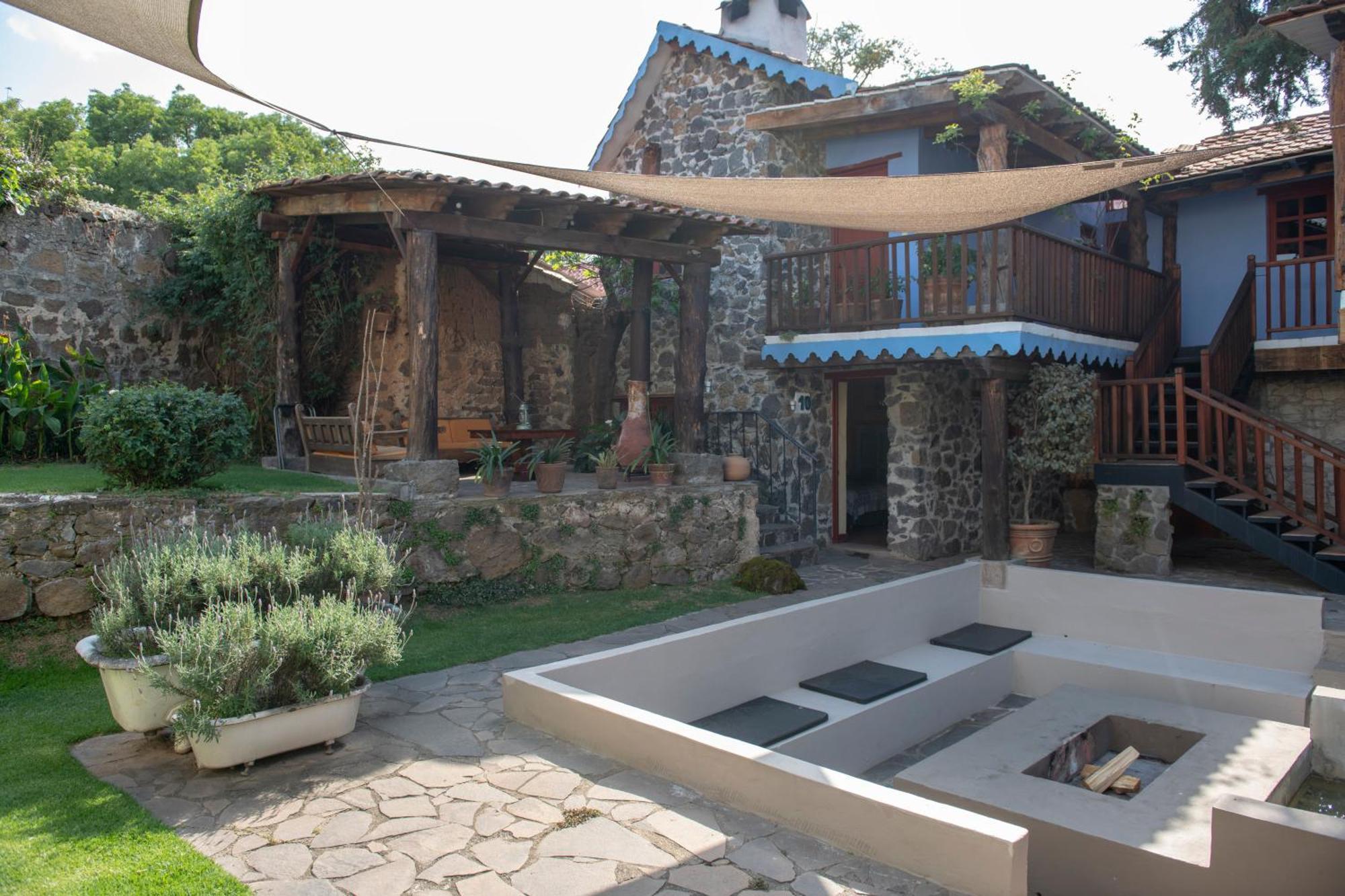 Отель La Casa Azul Huasca & Restaurante La Terraza Уаска-де-Окампо Экстерьер фото